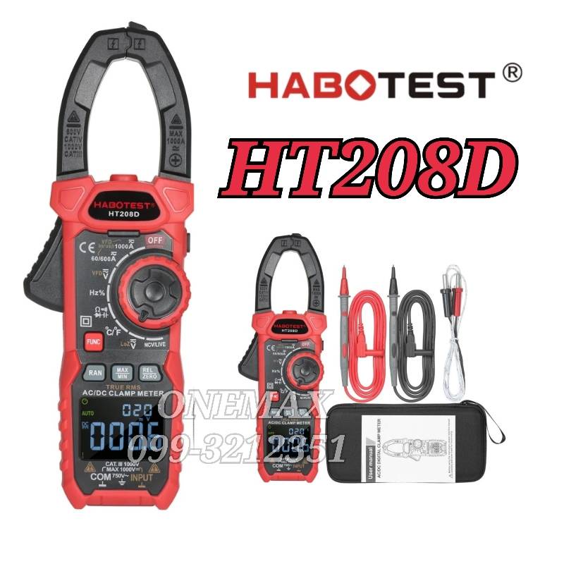 HT208D HABOTEST 1000A /AC-DC NCV Digital Clamp Multimeter ดิจิตอลแคลมป์มิเตอร์ แคลมป์มิเตอร์ คีบแอมป
