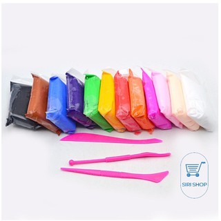 ดินเบาแพ็ค 12 สี ดินเบาเกาหลี DIY ดินน้ำมัน พร้อมอุปกรณ์สำหรับปั้น