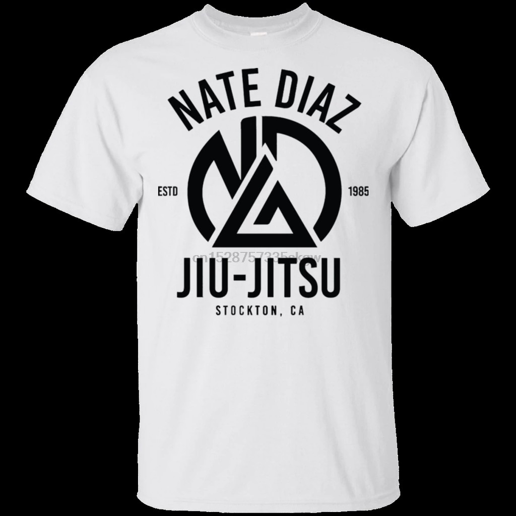 Nate Diaz เสื้อยืด Nate Diaz Jiu Jitsu Mm A โลโก้เสื้อยืดสีขาวสําหรับผู้ชายและผู้หญิง