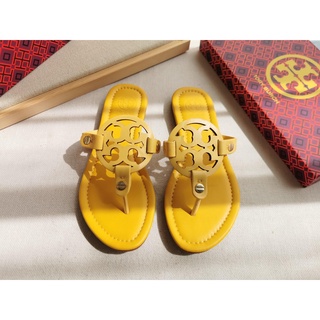 Tory burch womans casual outdoor slipper elegant beach shoe flat sandal street mules half drag shoe