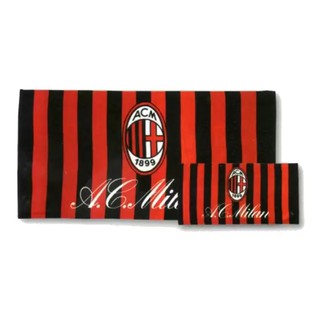 ชุดผ้าขนหนู เช็ดตัว+เช็ดผม ลายฟุตบอล เอซี มิลาน AC Milan