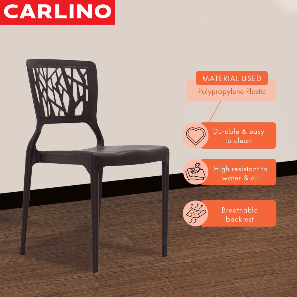 พร้อมส่ง !! CARLINO: เก้าอี้รับประทานอาหาร รับน้ำหนักได้ 180 กิโลกรัม แข็งแรง ไม่โยกเยก ดีไซน์สวย 3V