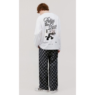 ALAND เสื้อ OIOI รุ่น FELIX THE CAT LONG SLEEVE T-SHIRTS_White สีขาว