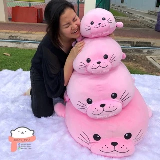 📍150cm ใหญ่มาก!!!📍ตุ๊กตาแมวน้ำอุ๋งๆ 150cm (45นิ้ว) วิธีวัดดูในวีดีโอจ้า