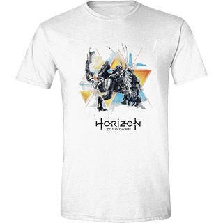 เสื้อยืดผ้าฝ้าย Oimkej81ohgibd52 เสื้อยืดคอกลม พิมพ์ลาย Sony Horizon Zero Dawn Thunderjaw Stance สีขาว สไตล์คลาสสิก สําห