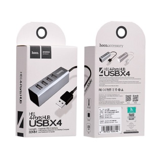 HOCO HB1 4 Port HUB USB 2.0ความยาว80เซนติเมตรสำหรับคอมพิวเตอร์มือถือและโน๊ตบุ๊คและอุปกรณ์USBความเร็วสูงข้อมูลเร็ว