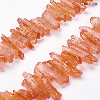 BeeBeecraft 1 Strand Quartz Crystal Beads Strands Dyed Pillar Coral 15~30x4~8x4~7mm Hole: 1mm; 8inches for Jewelry Making