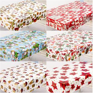 ผ้าคลุมโต๊ะอาหาร PVC กันฝุ่น ลายธีมคริสต์มาส สําหรับตกแต่งบ้าน ปาร์ตี้คริสต์มาส 1 ชิ้น