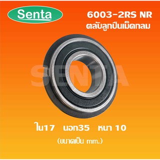 6003-2RSNR ตลับลูกปืนเม็ดกลมร่องลึก มีร่องพร้อมแหวน ฝาเหล็ก 2 ข้าง ( Deep Groove Ball Bearing ) 6003RSNR 6003RS NR