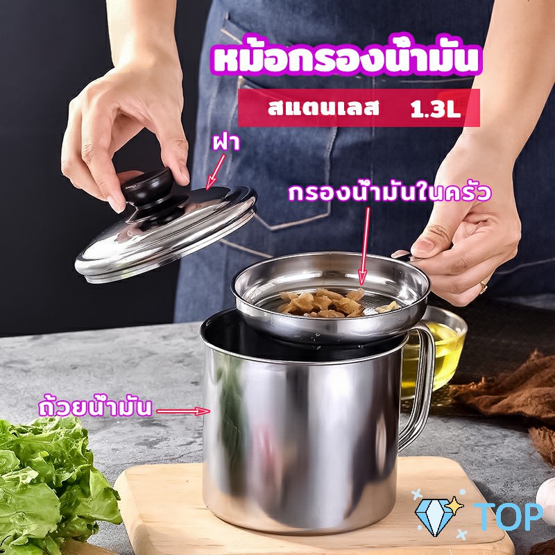 หม้อกรองน้ำมัน พร้อมตะแกรงกรอง และฝาปิด หม้อสำหรับกรองน้ำมัน oil filter pot