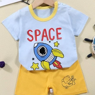เสื้อผ้าเด็กเล็ก ลายสุดน่ารัก เสื้อแขนสั้น + กางเกงขาสั้น เข้าเซ็ต