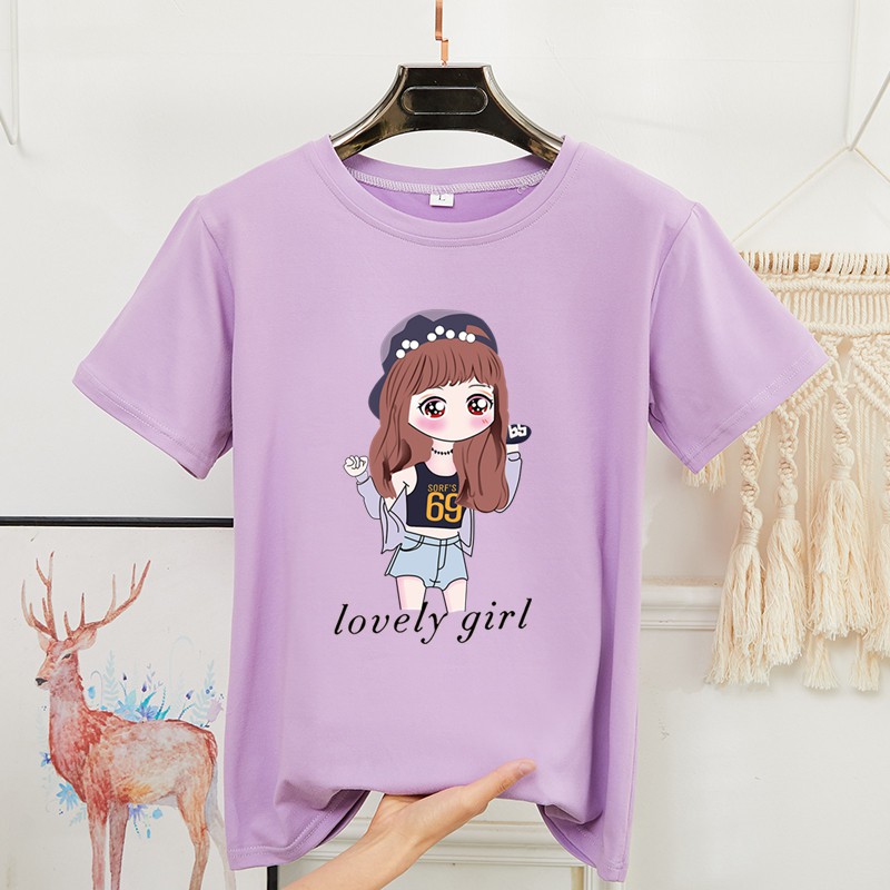 BK-236-SHORT เสื้อยืดแขนสั้นพร้อมส่ง 8สี ลายการ์ตูน ขายดีตามเทรนด์ ลายน่ารัก สีสันสดในน่ารัก ใส่ได้ทั้งหญิงและชาย (S-XXL