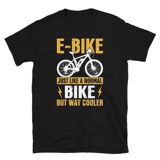 เสื้อยืดผ้าฝ้ายพิมพ์ลายสไตล์ใหม่ขายร้อนแฟชั่น E-Bike ไฟฟ้าจักรยานขี่จักรยาน E-Bike เช่นเดียวกับปกติจักรยานแต่ Way Cooler