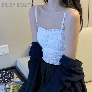 เสื้อครอปสายเดี่ยว สายเดี่ยวผ้าย่น เสื้อสายเดี่ยวสีซัมเมอร์ ผ้านิ่มใส่สบาย