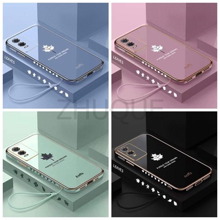 【ใหม่】เคส VIVO Y76 5G ขอบตรง 90° Maple Leaf Protective Case