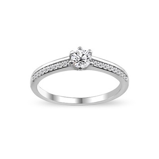 Silver thai JewelrySilver Prong Setting Clear CZ Ring แหวนเงินแท้ 925  แบบหนามเตยตรงกลางตัวเรือนฝังเพรช CZ