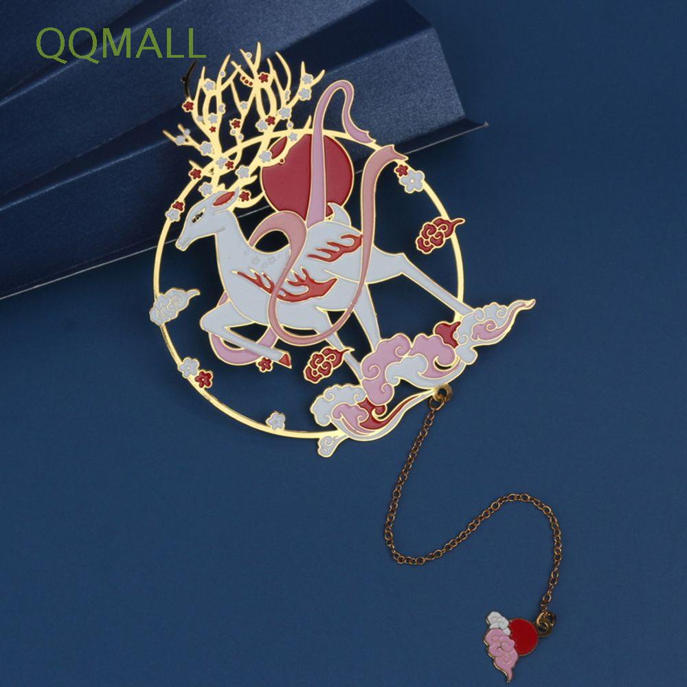 Qqmall ที่คั่นหนังสือ โลหะ ทองเหลือง สไตล์จีน คลาสสิก สําหรับนักเรียน