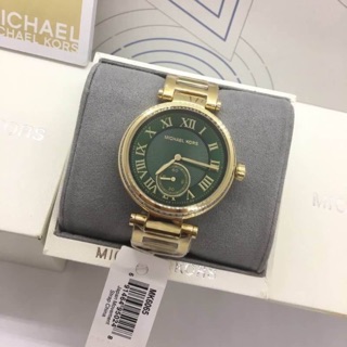 Michael Kors Skylar Womens Green Gold Diamond