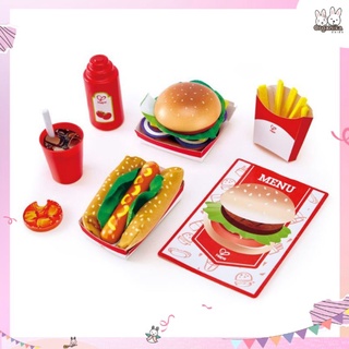 ชุดของเล่นแฮมเบอร์เกอร์และฮอตด็อกอาหารเย็นสไตล์อเมริกันจากแบรนด์ Hape รุ่น Fast Food Set