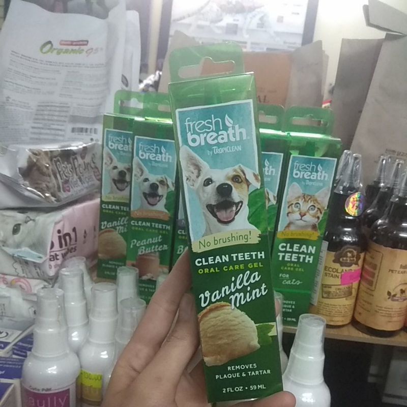 Fresh breath tropiclean Mint เจลทําความสะอาดปากวานิลลา 59มล