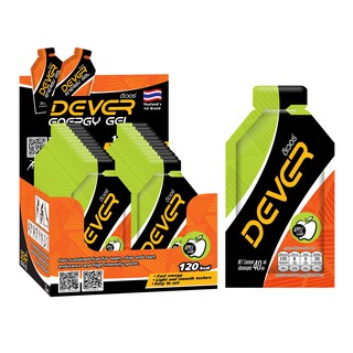 DEVER energy gel (vital source of energy) ดีเวอร์ เจลให้พลังงาน เกลือแร่ สำหรับนักกีฬา นักวิ่ง &gt; 40 ML แอปเปิ้ล 24 ซอง