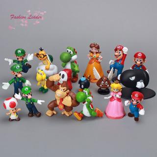 ☆FL☆ 18 ชิ้น/ล็อต มินิฟิกเกอร์ Super Mario Super Mario Bros Yoshi Da