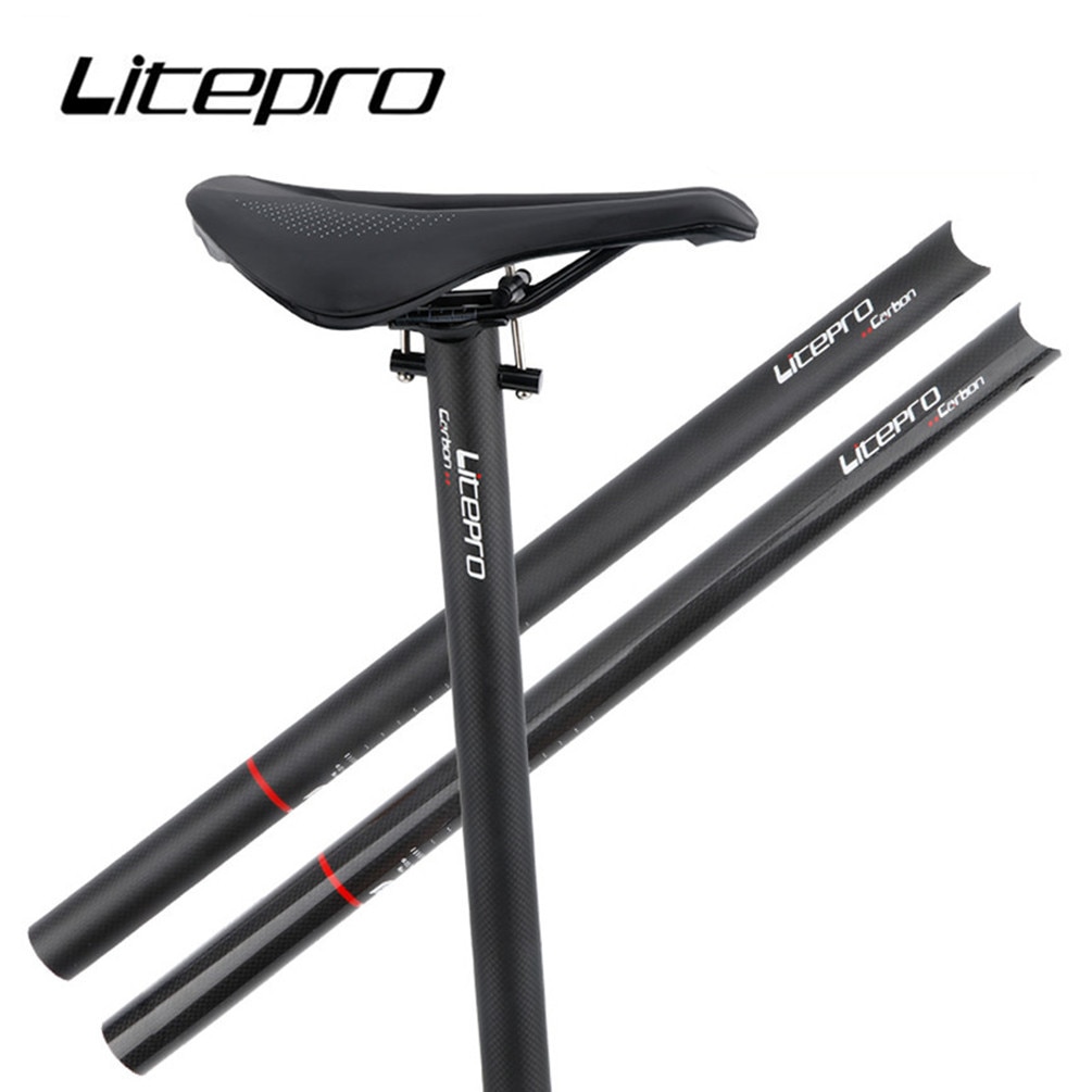 Litepro หลักอานจักรยาน คาร์บอนไฟเบอร์ เบาพิเศษ 31.8 33.9 มม. * 580 มม. 412 SP8 Fnhon สําหรับ Dahon B