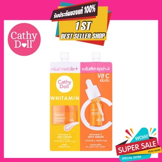 Cathy Doll WHITAMIN C DAY CREAM &amp; WHITAMIN C SPOT SERUM แบบซอง 12 ml.