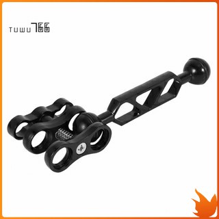 Aluminum Alloy Scuba Diving Light Torch Dual Ball Joint Arm And 2 Butterfly Clip Clamp Mount For Underwater Photography Camera