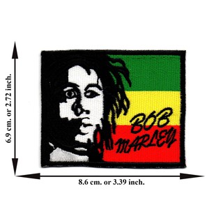 ตัดรีด ตัวรีดติดเสื้อ อาร์มปัก ติดเสื้อปัก ปักเสื้อ DIYลาย BOB MARLEYขอบดำ2