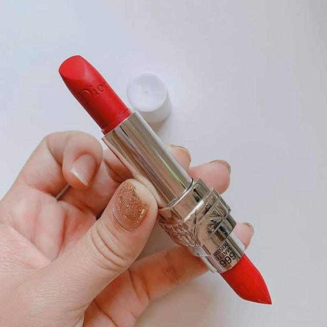 CHRISTIAN DIOR Rouge Dior Lipstick 999 (Tester Nobox ขนาดปกติ ฝาปิดลิปสีขาว )