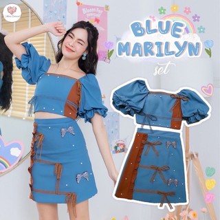 ครบSize งานคอลใหม่ Blue Marilyn Set : Maria Diamond เซทเสื้อครอป+กระโปรง