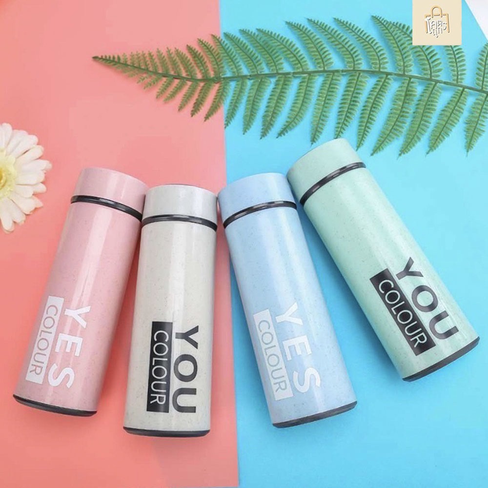 (สินค้าพร้อมส่งจากไทย) กระบอกน้ำ ลาย YOU/YES ขนาด 400 ml. รุ่น KB-26