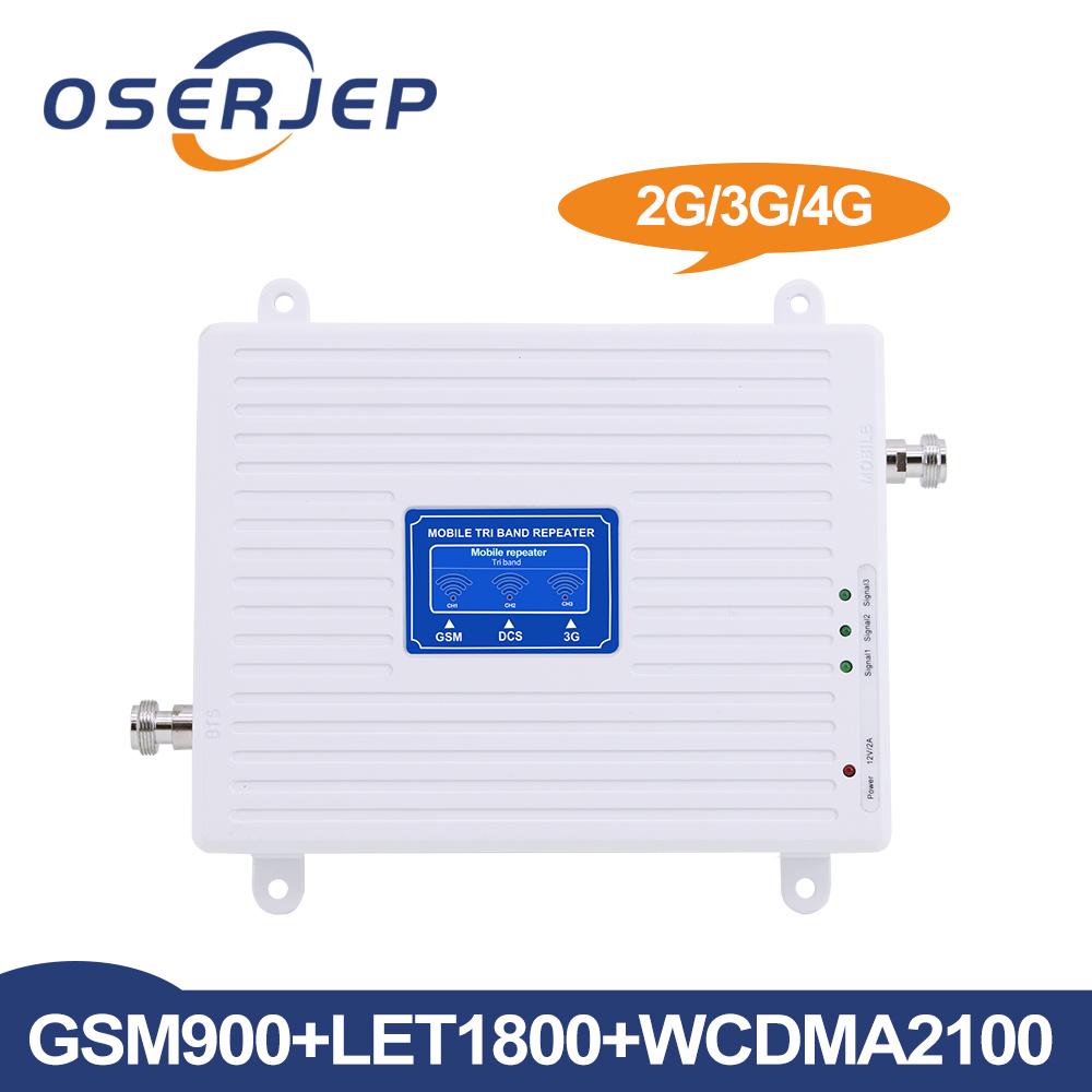 LCD Display 2G 3G 4G  GSM 900/DCS LTE 1800/WCDMA UMTS 2100 MHz Mobile Signal Repeater Amplifier