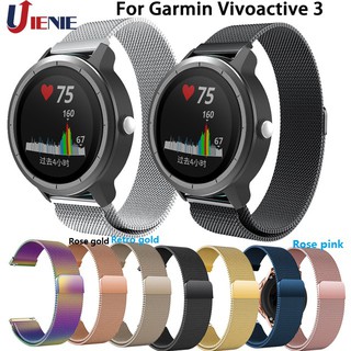 สร้อยข้อมือสแตนเลส 20 มม. สำหรับ Garmin Vivoactive 3 / Huami Amazfit Youth/Galaxy Watch Active