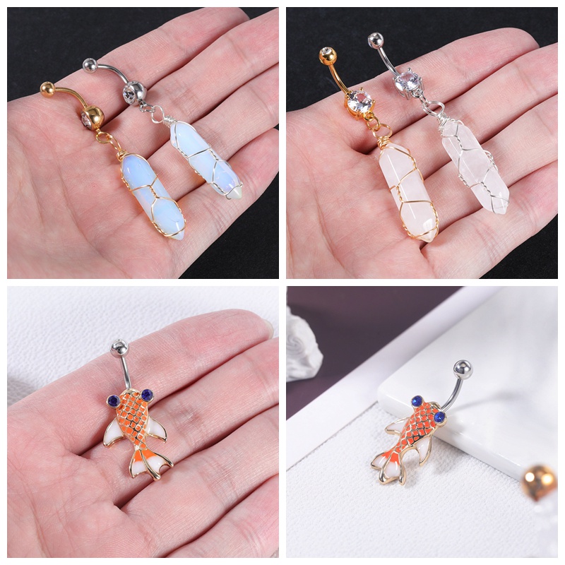 จิวเจาะสะดือ จิวสะดือ รูปปลาดาว เปลือกหอย ไข่มุก เครื่องประดับเซ็กซี่ 1 ชิ้น - รูปที่ 2