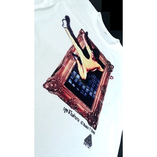 MiraZe 3D B002 บรูซลี Bruce Lee แบบเตะ เสื้อยืด 3มิติลวงตา MiraZe Brand 3D Bruce Lee Street Art Illusion T Shirts สีขาว