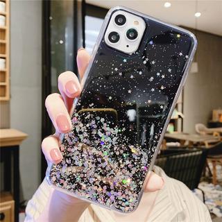 Shining Star เคท Samsung Galaxy Note10+ Note10Lite Note9 Note8 Soft Case Samsung Note20 Ultra Epoxy Silver Foil Phone Case Samsung TPU Case