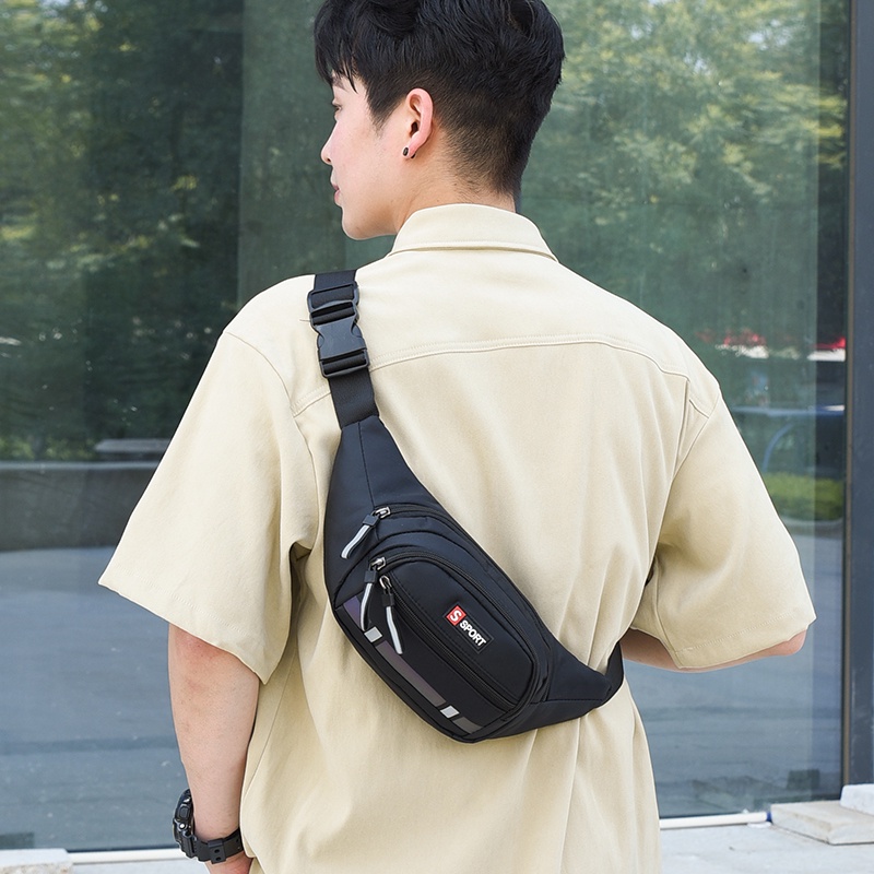กระเป๋าคาดอก กระเป๋าสะพายไหล่ผู้ชาย YX2202# SFUTE Fashion ผ้าไนลอนเรืองแสง