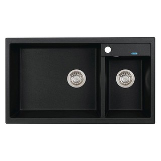 Embedded sink SINK BUILT 2BOWL BLANCO METRA 9 495.39.099 BLACK Sink device Kitchen equipment อ่างล้างจานฝัง ซิงค์ฝัง 2หล