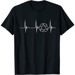 เสื้อยืด  Recycle Logo Earth Day Heartbeat EKG Pulse Garbage Man T-Shirt