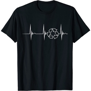 เสื้อยืด  Recycle Logo Earth Day Heartbeat EKG Pulse Garbage Man T-Shirt