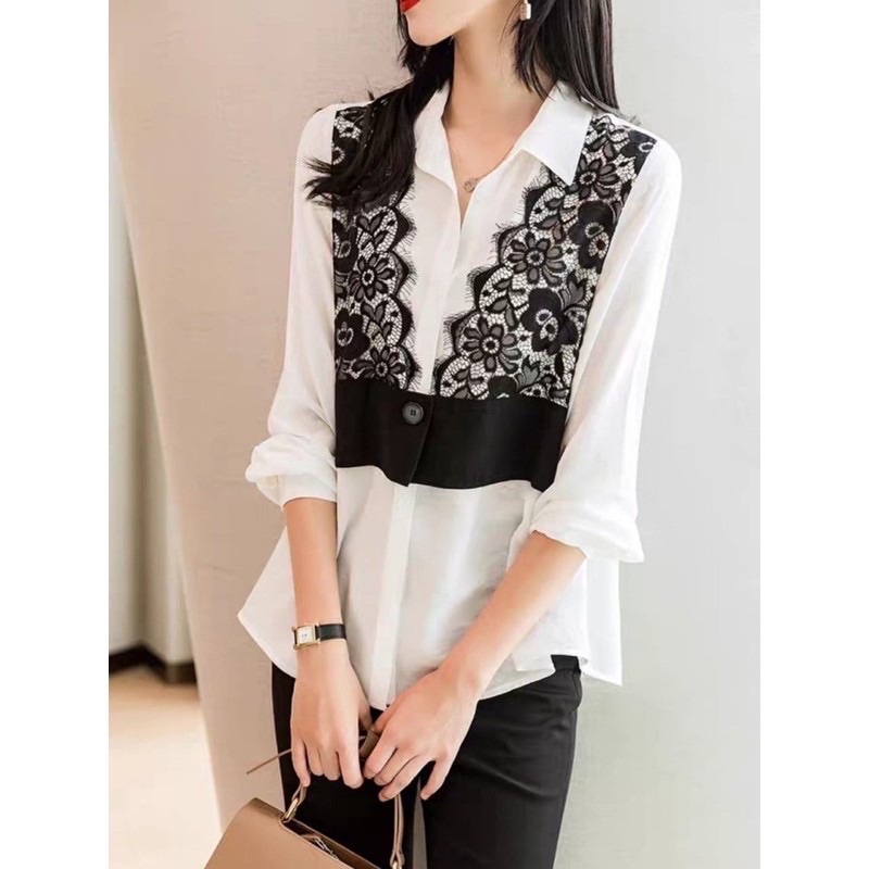 KEMEJA [Chairhshop] 5670 IMPORTED LACELITA SHIRT TOP KS5670