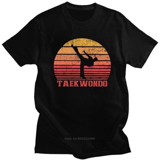 เสื้อยืดคอกลมเสื้อยืดแขนสั้นลําลอง ผ้าฝ้าย พิมพ์ลาย TaeKwondo สไตล์วินเทจ ฮาราจูกุ สําหรับผู้ชายS-5XL