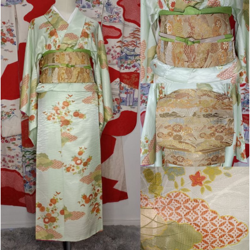 พร้อมส่ง set kimono ชุดกิโมโนของแท้ มือสองจากญี่ปุ่น