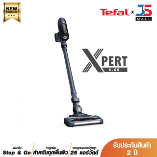 TEFAL เครื่องดูดฝุ่นไร้สาย X-Pert 6.60 รุ่น TY6838WO แรงดูด 25 AW ใช้ ปุ่มควบคุมใช้งานได้ถนัดมือ มีฟังก์ชั่น Stop &amp; Go ท่อดูดตั้งได้ ประกัน 2 ปี ส่งฟรี