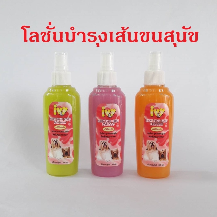 ไอวี่ Ivy โลชั่นบำรุงเส้นขนสุนัข โดยไม่ต้องล้างออก แก้สังคะตัง กลิ่นหอมน่าใช้มาก Silky Hair Coat for