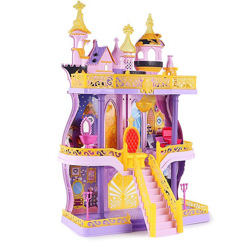 (พร้อมส่ง) ชีวิตครอบครัว ตุ๊กตาการ์ตูน My Little Pony Toy Castle Full Set Doll Decoration สีม่วง Yue Universe Moon Princ