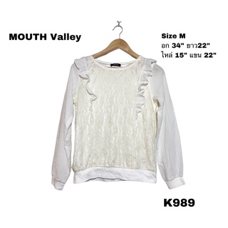 MOUTH Valley เสื้อลูกไม้สไลด์ลูกคุณหนู Size M K989