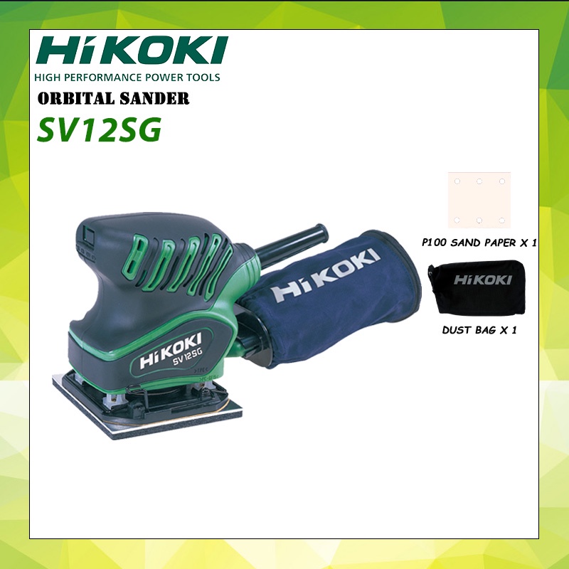 Hikoki SV 12 SG Orbital Sander SV12SG 114 มม. 4 1/2" Orbital Sander